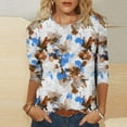 thumbnail image 1 of TaTaai Womens T Shirt 3/4 Sleeve Round Neck Printed Loose Top Casual Soft Comfortable for Everyday, 1 of 5