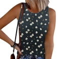thumbnail image 1 of TaTaai Womens Tank Tops Sleeveless Loose Fit Crew Neck Button Front Printed Solid Soft Breathable Vest for Summer Gift, 1 of 5