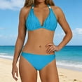 thumbnail image 1 of TaTaai Womens Two Piece Swimsuit High Waist Bikini Sets Ribbed Solid Color Push Up Tops Adjustable Straps Bathing Suits for Vacation 1-Pack Gift, 1 of 9