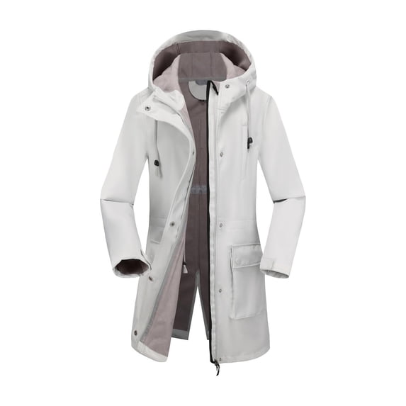 TaTaai Womens Winter Parka Long Sleeve Hooded Solid Waterproof Windbreaker with Pockets Outdoor Jacket for Hiking