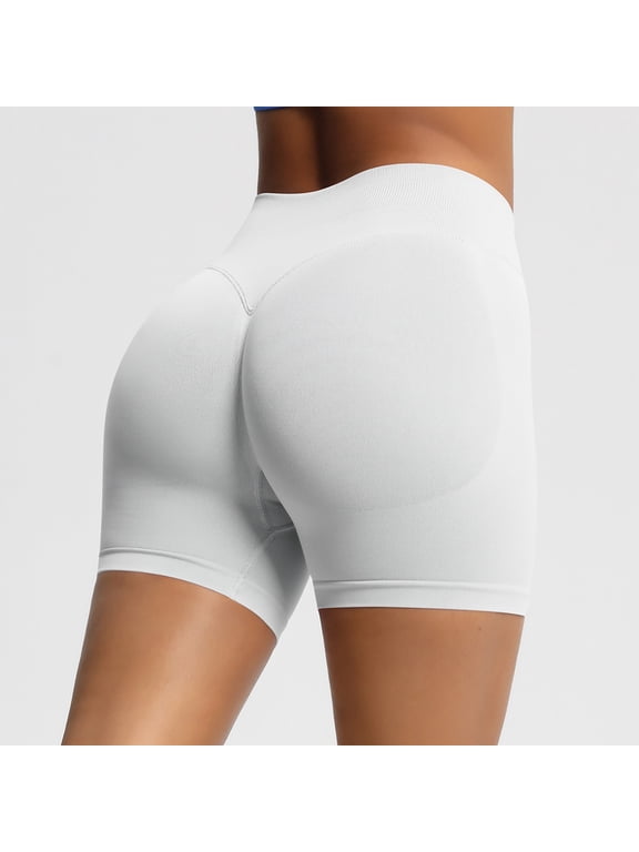 Womens Workout Shorts High Waisted Tummy Control Breathable Solid Soft Stretchy Quick Dry Yoga Shorts Gift