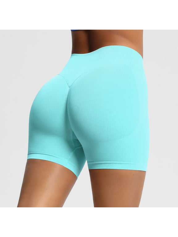 Womens Yoga Shorts High Waisted Tummy Control Breathable Compression Solid Soft Stretchy Quick Dry Anti Exposure Base Layer Shorts Gift