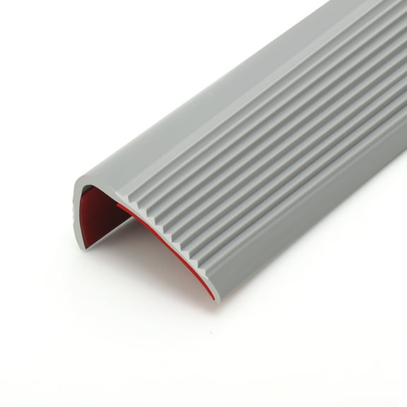 Taaizau Stair Anti Slip Nosing, Flexible Self-Adhesive Vinyl Edging Strip,32.8ft, Gray