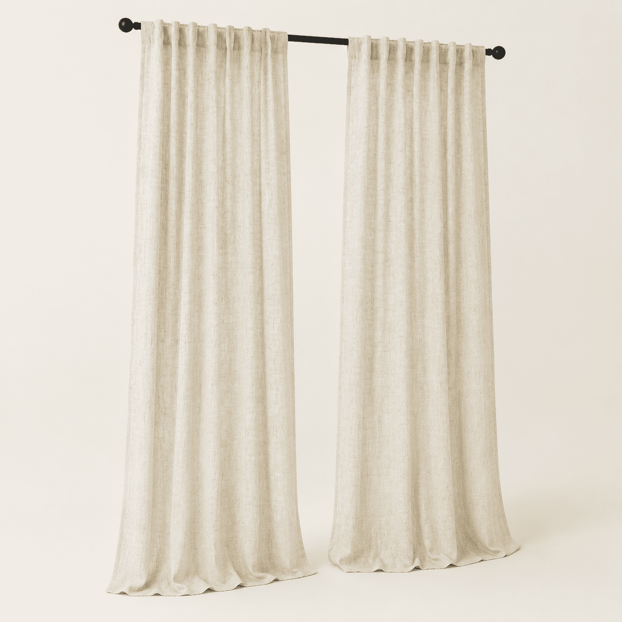 Tab Linen Curtafor Living Room 2 Panel Rod Pocket Breathable Light ...