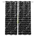 thumbnail image 1 of Tab Music Note Black White Window Curtains Dark Living Room Curtains Outdoor Kitchen Drapes Fabric Decor Kids, 1 of 5