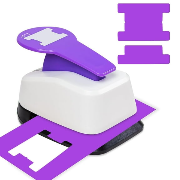 Tab Paper Punch, 1.5 inch Tab Puncher for Paper Crafts, File Tab Puncher, File Label Puncher, Tab Punch Tool for Calendars, Planner Inserts, Scrapbooking, Foldable File Label