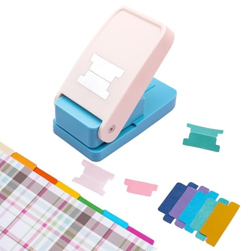 Tab Paper Punch - File DIY Tab Maker Puncher for Notebooks Calendars, Planners, or Albums for Scrapbook Tabs, Junk Journals, Bible Tabs, December Daily, Planner Inserts, and More Projects