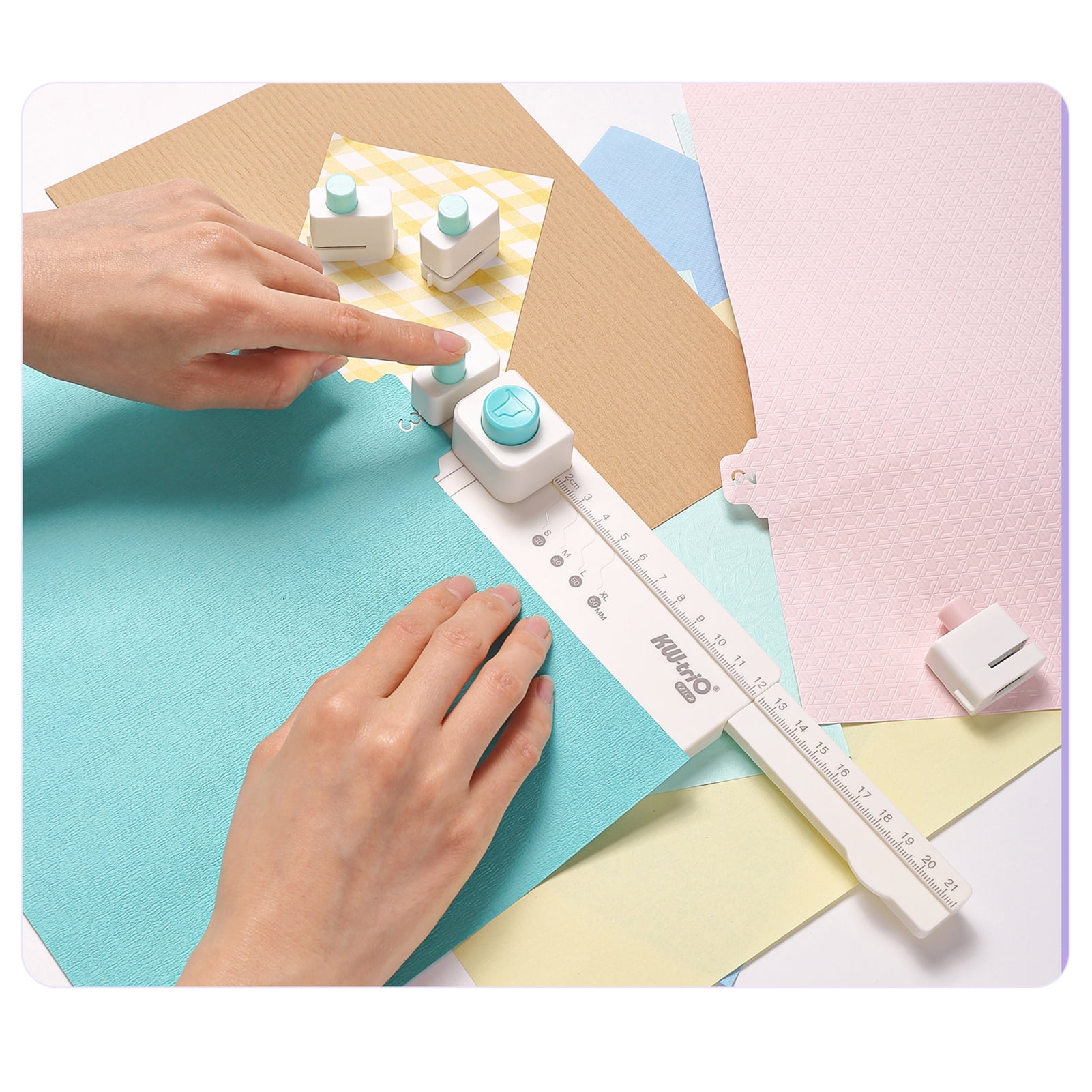 Tab Punch Board,Diary 4 Sizes Diy Cutter Office Sizes Combination Diy Cutter Office Supplies Tab Punch Calendar Dividers Maker Tab Punch Calendar Book Paper Punch Planner White