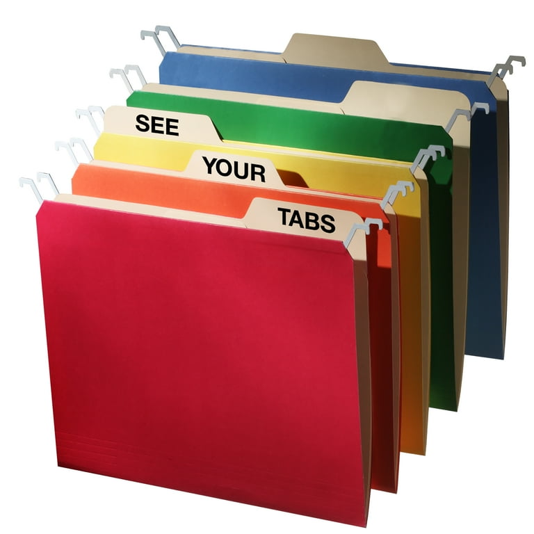 Tab View Letter Hanging File Folder Assorted