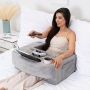TabCouchCaddy Reading Pillow for Gaming Lap Desk with Cup & Phone Holder, Adjustable Heights, Wrist & Laptop Support, Large Pockets â Comfortable for Work, Gaming & Crocheting