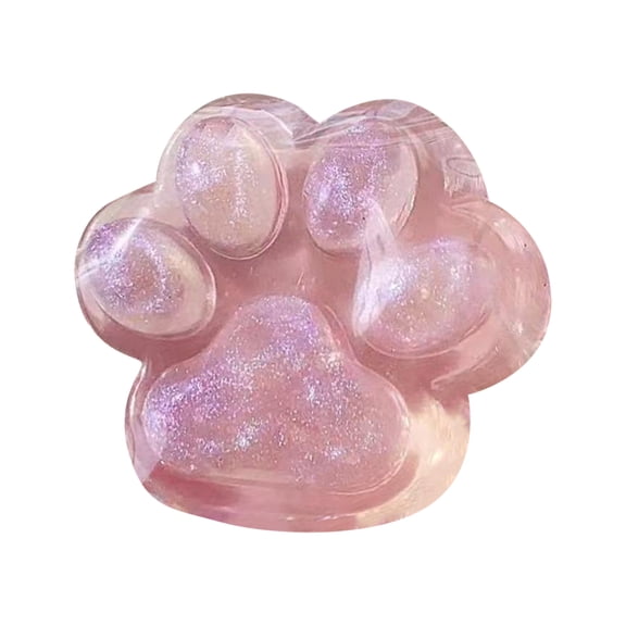 Taba Crystal Cat Paw Squishy for Stress Relief, Clear Soft Paw Fidget Toys, Slow Rising Squeeze, Great Gift for Anxiety,Pink