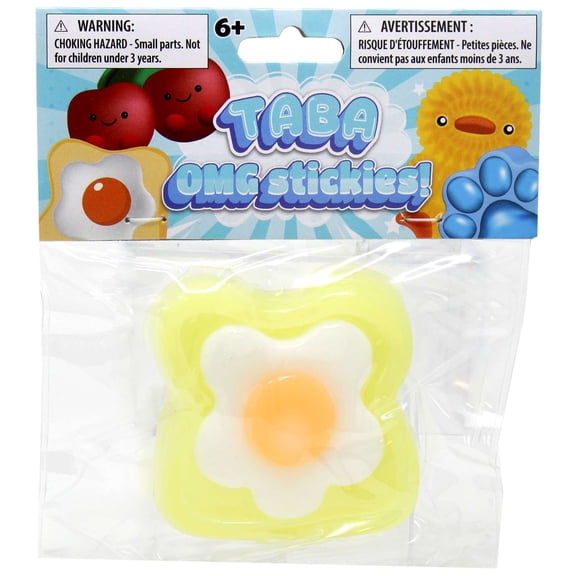 Taba OMG Stickies Food Egg on Toast Cling Toy