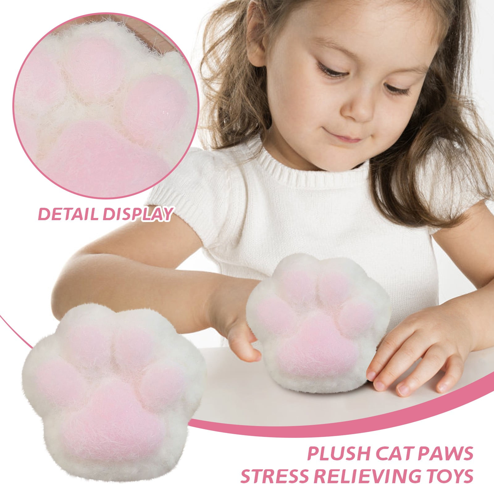 3 Squishy Patte De Chat - Jouets Anti-stress à Presser, Mignons Et Doux | Pour Enfants, Ados Et Adultes, Déco Kawaii