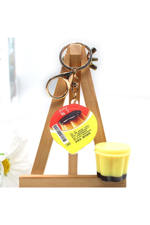 Taba Squishy, Cute Pudding Keychain Slow Rising Squishy Toy, Mini Food Stress Relief Fidget Toy for Kids Adults Bag Pendant