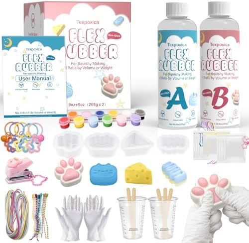 Taba Squishy Kit,18oz Super Soft Silicone Rubber Making Kits 1:1 AB Ratio Mix for Decompression Gift, DIY Craft for Enthusiasts$$Art & Craft