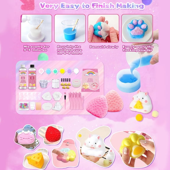 Taba Squishy Making Kit - Slow Rise Squishy Creation Craft Set - Paint & Decorate Your Own Squishies Toy for Kids Art Activity