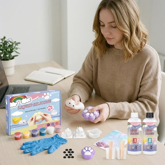 Taba Squishy Making Kit - Slow Rise Squishy Creation Craft Set - Paint & Decorate Your Own Squishies Toy for Kids Art Activity