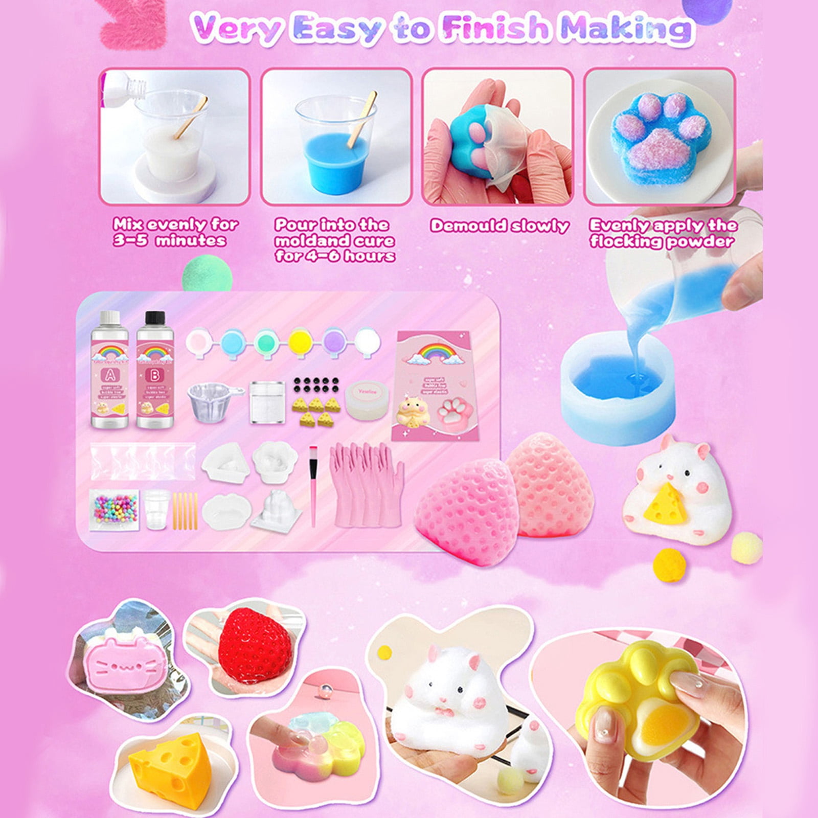 Taba Squishy Making Kit for Easter Crafts - Kids Holiday Handmade Activity Set - Easter Basket Stuffer Gift for Boys and Girls Ages 6-12