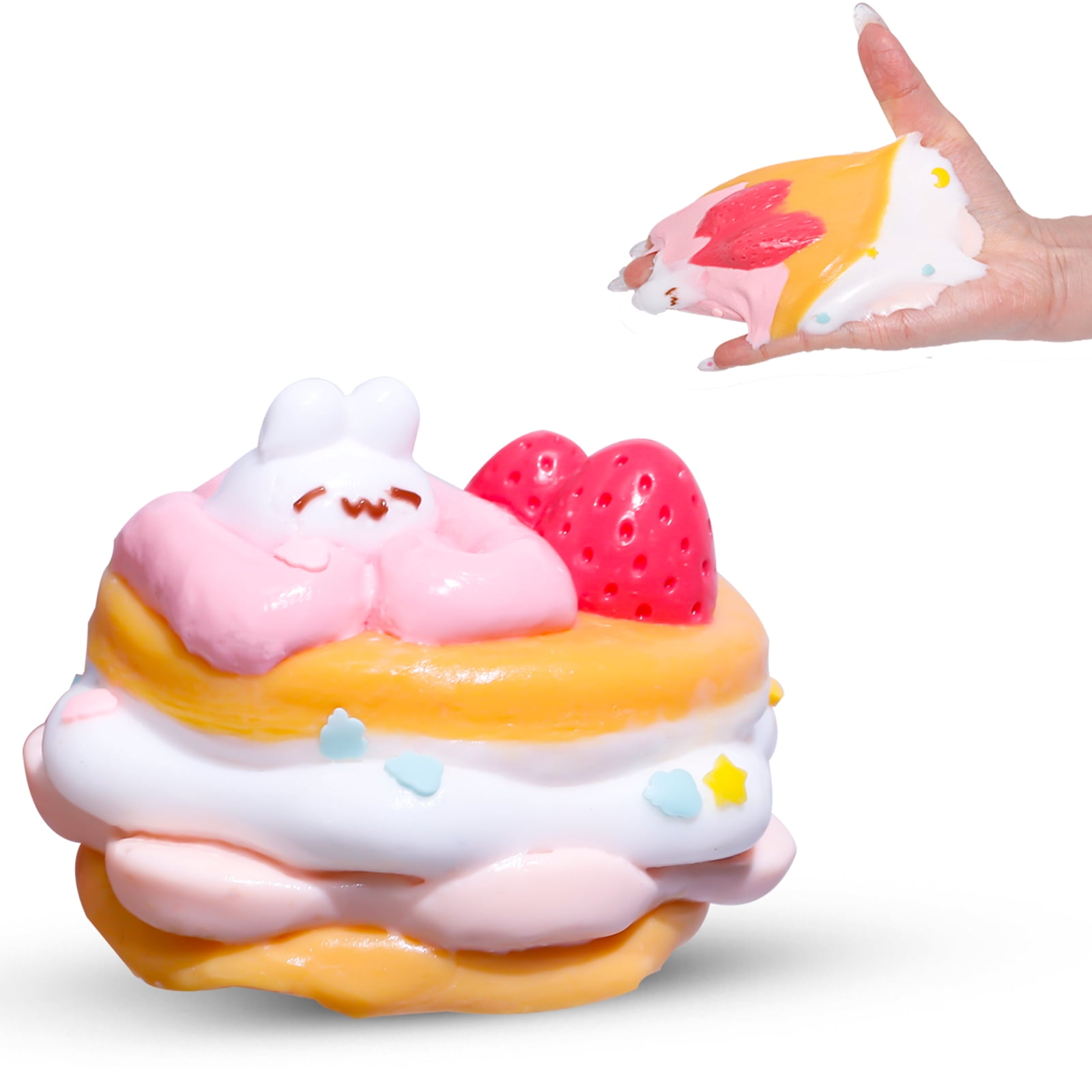Taba Squishy Strawberry Cream Cake, Cute Kawaii Silicone Dessert ...
