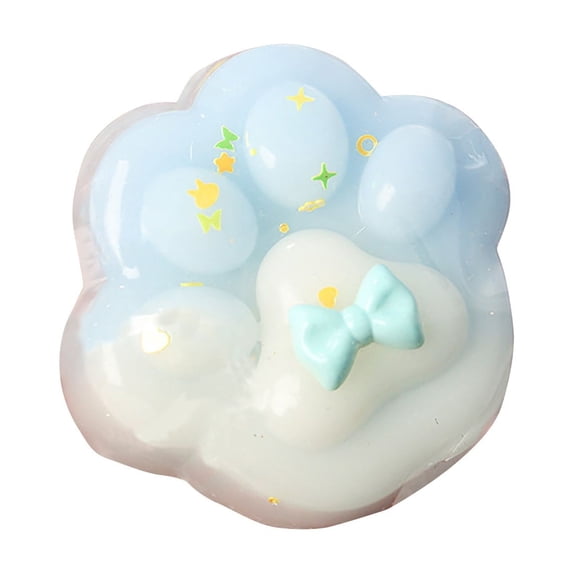Taba squeezed Paw, Paw squeezed Toys, Cute Tri-Color Squeeze Toys for Stress Relief and Relax, Sticky squeezed Fidget Toys for Party Favors Novelty Things Birthday Gift(Light Blue)