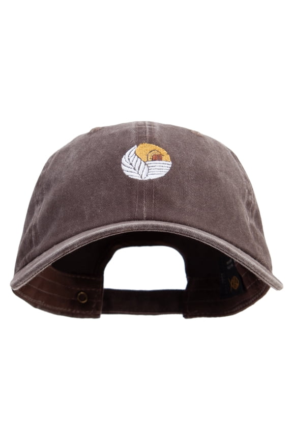 Tabacco Farm Icon Embroidered Unstructured Pigment Dyed Cotton Cap - Brown OSFM