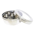 thumbnail image 1 of Tabakh Stainless Steel Masala Dabba/Spice Container Box with 7 Spoons - Clear Lid, 1 of 6