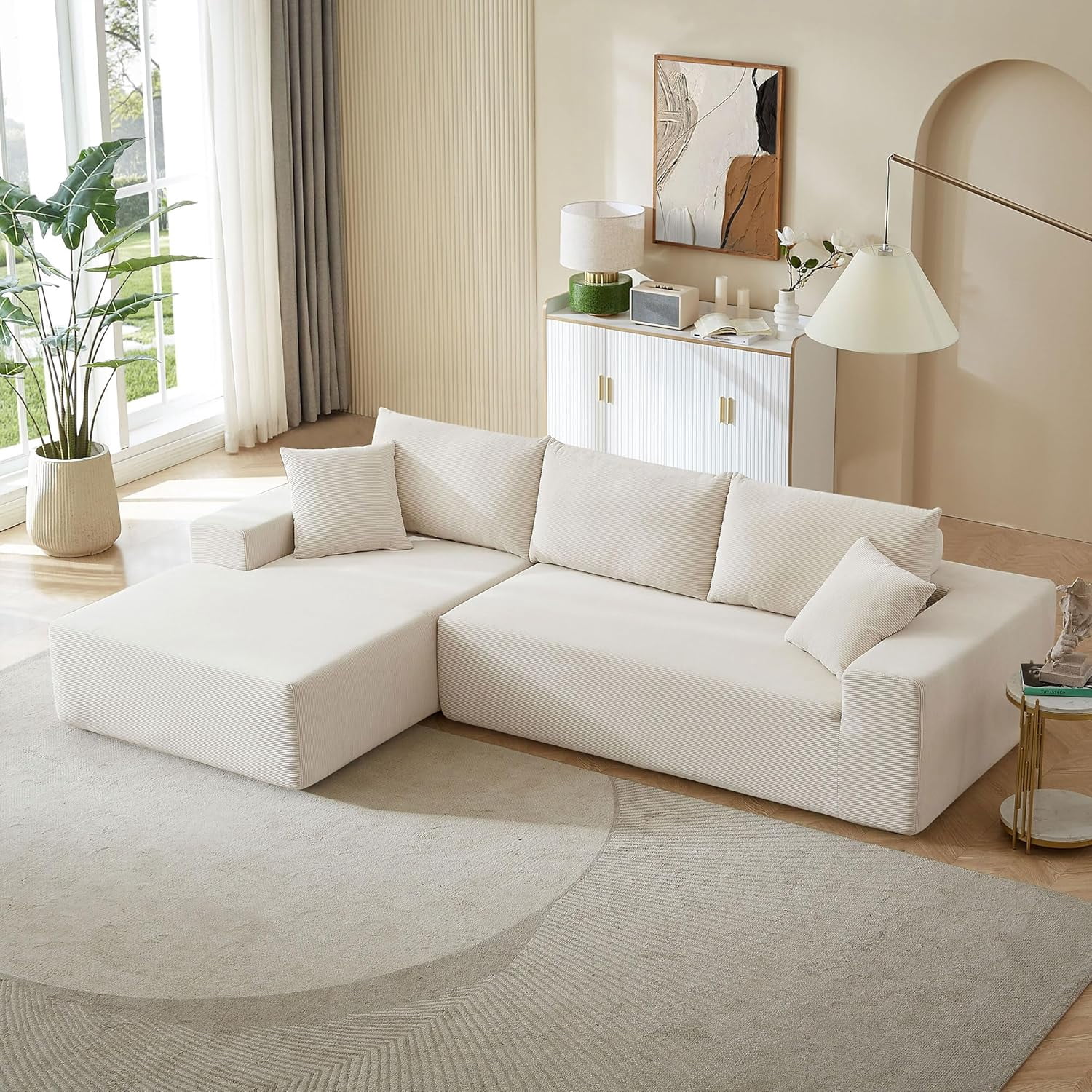 Tabaray 108.5'' Sectional Sofa Couch with Chaise Lounge for Living Room ...