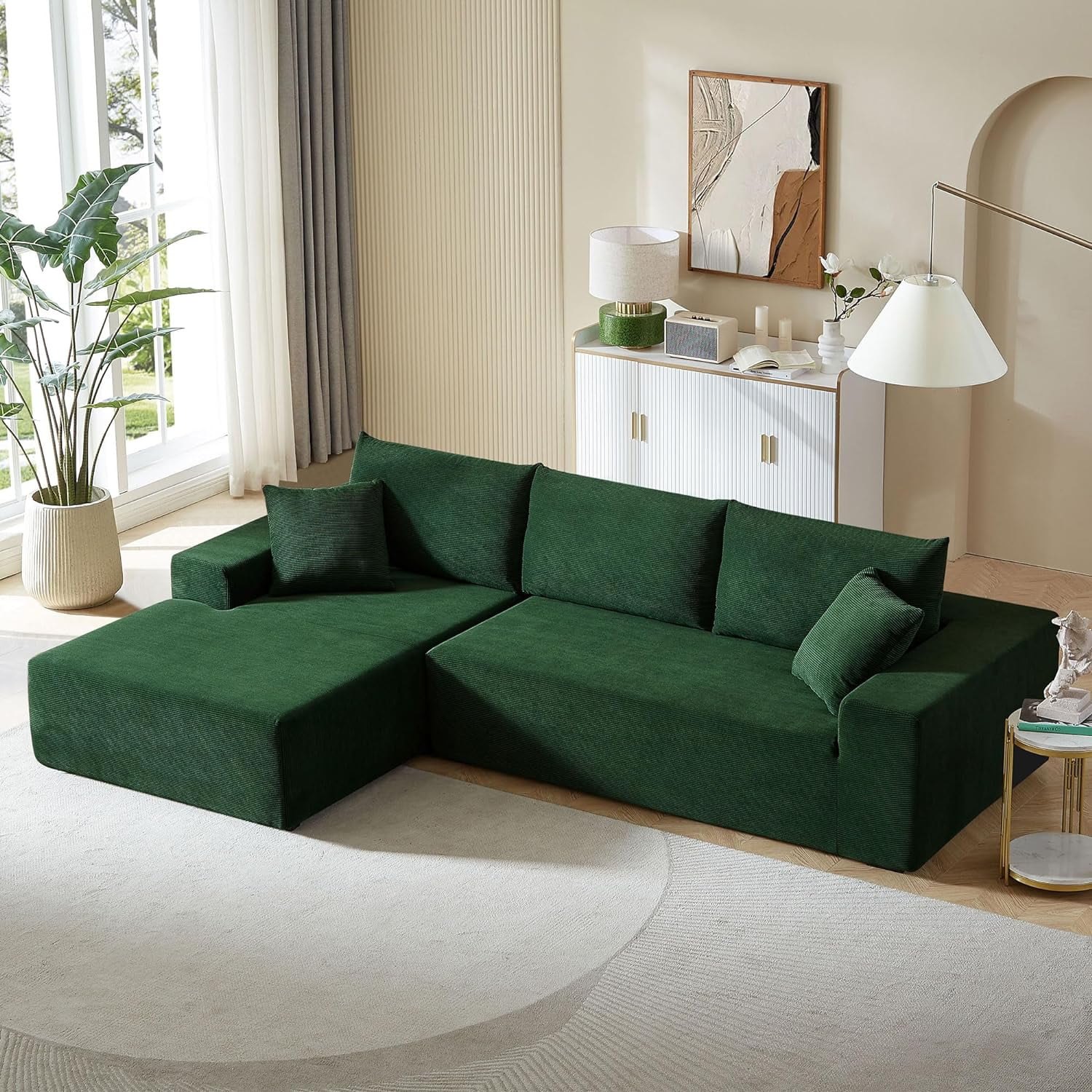Image showcasing Tabaray 108.5'' Sectional Sofa Couch with Chaise Lounge for Living Room ...