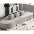 thumbnail image 1 of Tabaray 130" Modular Sectional Sofa Couch, Minimalist Modern Curved Sofa Couch w 3 Pillows, 2 Piece Free Combination, Terry Cloth Fabric Sofa Couch for Living Room Furniture, Salon, Hotel(Grey), 1 of 8