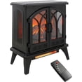 thumbnail image 1 of Tabaray 24'' Electric Fireplace Infrared Stove 3D log Flame effect Freestanding Fireplace Heater with Remote Control Timer Adjustable Flame Effect Safety Protection 1500W /5018 BTU, 1 of 14