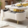 thumbnail image 1 of Tabaray 45.3” Storage Ottoman Bench with Lift Top Design, Modern End of Bed Bench with Upholstered Sherpa Fabric, Toy Storage Bench for Bedroom, Living Room (Beige), 1 of 7