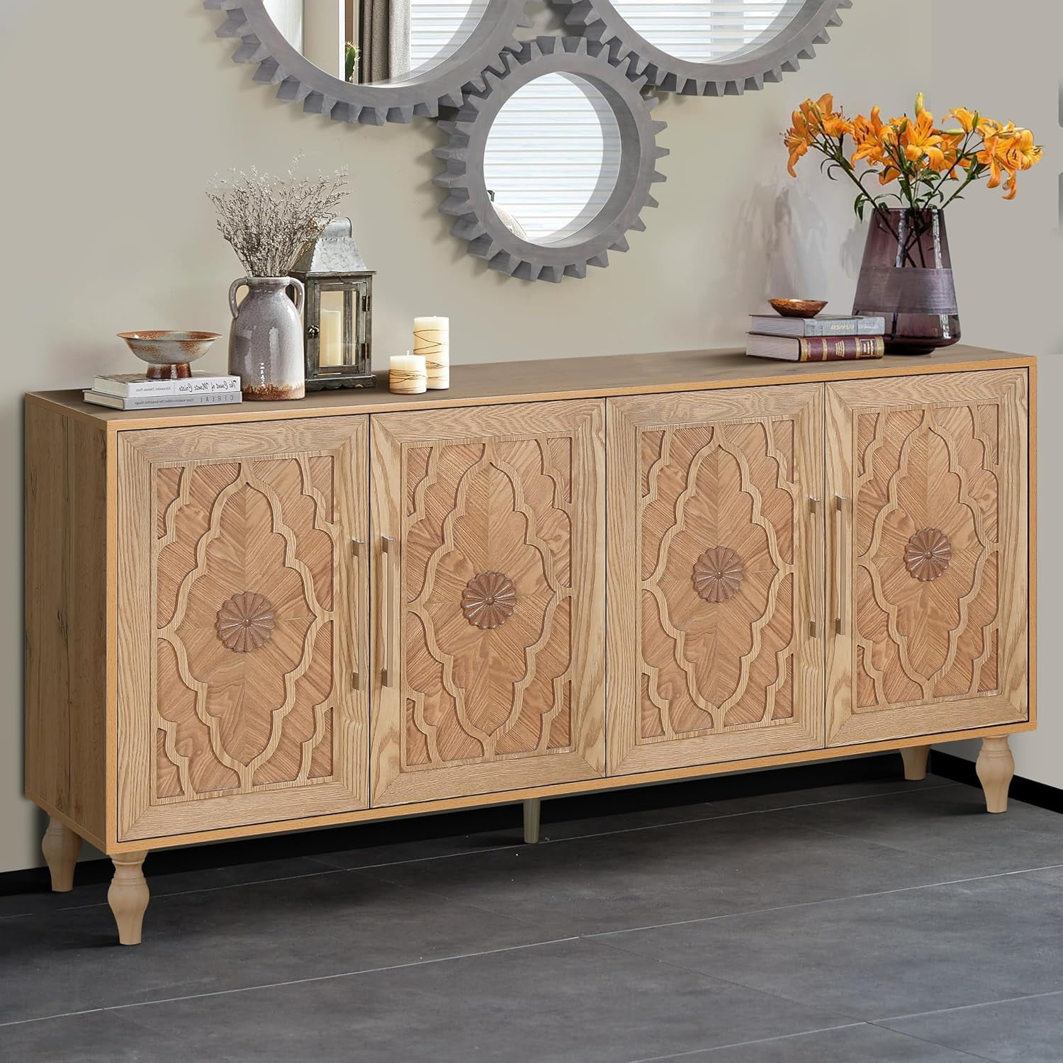 Old World Style Accent Cabinets With Storage