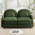 thumbnail image 1 of Tabaray 68.5" Loveseat Couch Sherpa Fleece Fabric, Plush Soft Sofa Perfect for Small Space, Modern Living Room Furniture Space with Compact Design and Studio Apartment Use Throw Pillow Design, Green, 1 of 7