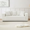 thumbnail image 1 of Tabaray 89" Modern Sofa Couch for Living Room, Modern Upholstered Sponge Sofa Corduroy Fabric Couch w 17.71" Seat Height for Home Office, Living Room, Space Saving,No Assembly Sofa Feet + White, 1 of 7