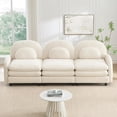 thumbnail image 1 of Tabaray 98.2" Modular Sectional Couch Sherpa Fleece Fabric, Plush Comfortable Soft Oversize Cloud Sofa Perfect for Living Room Furniture Space with Cloud Couch Comfort and Deep Seating Support, Beige, 1 of 7