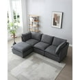 thumbnail image 1 of Tabaray 99.3" Sectional Sofa with Full Down Feather Cushions, Fabric 5 Seats Modular L-Shaped Sofa Couch Set with Convertible Ottoman, Free Combination Sleeper Sofa for Living Room, Apartment, 1 of 5