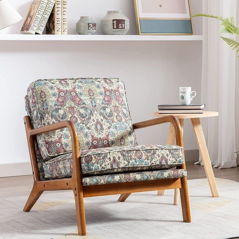 Tabaray Accent Chairs, Boho Pattern Living Room Chairs, Mid