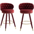 thumbnail image 1 of Tabaray Bar Stools Set of 2, Modern Velvet Adjustable Counter Height Bar Chairs with Back, Upholstered and Footrest Barstools for Kitchen, Dining Room (Claret Red), 1 of 10