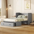 thumbnail image 1 of Tabaray Full Size Murphy Bed with USB Port and a Large Drawer, Wood Mobile Murphy Chest Bed, Muti-Functional Cabinet Bed for Home Office or Small Room (Gray-Full-32), 1 of 9