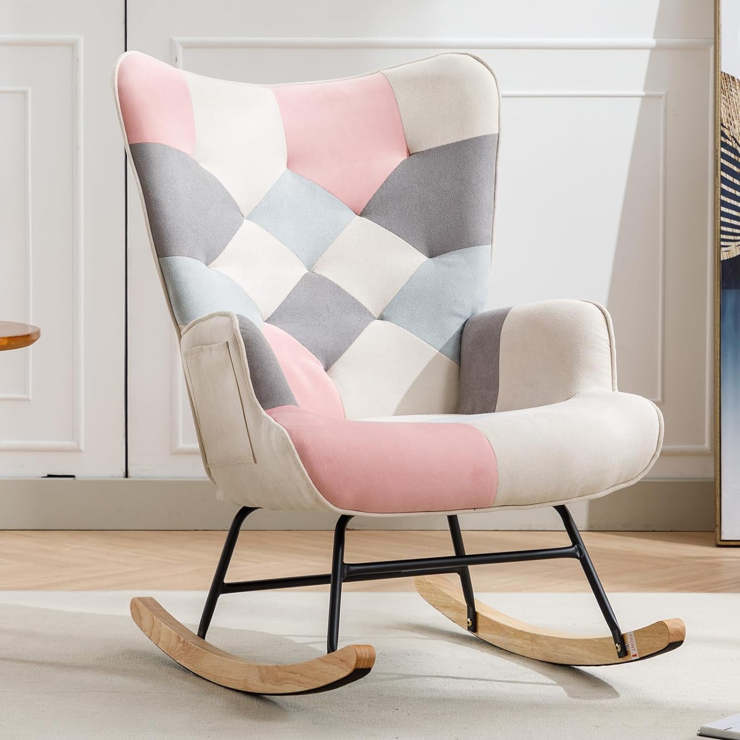 Tabaray Kids Rocking Chair Nursery, Modern Patchwork Rocking Armchair ...