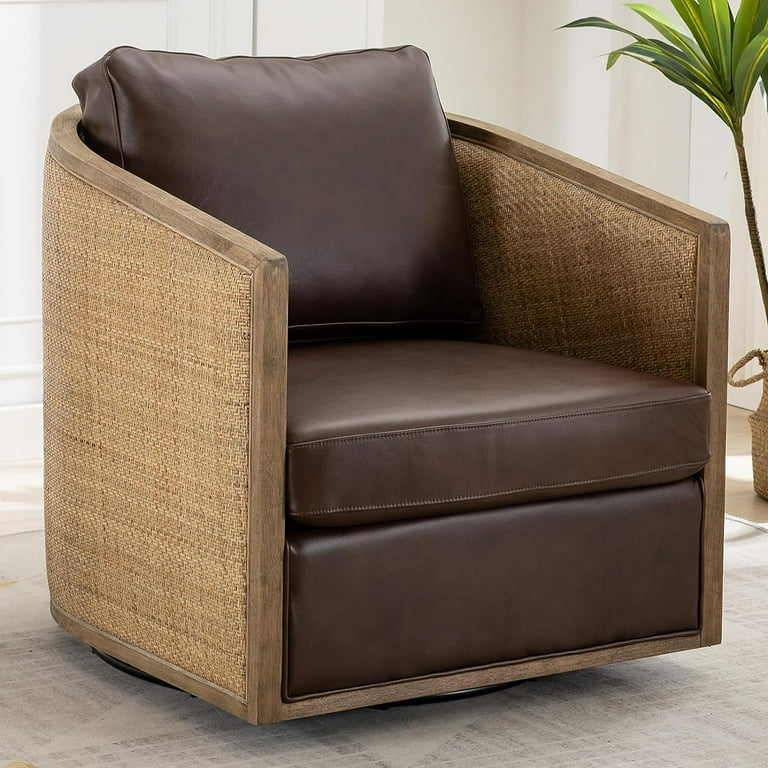 Leather rattan chair hotsell