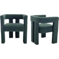 thumbnail image 1 of Tabaray Modern Boucle Dining Chair Set of 2, Sherpa Barrel Accent Chairs Upholstered Armchair Comfy Side Chair for Kitchen Living Room Reception (Green, Set of 2), 1 of 7