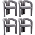 thumbnail image 1 of Tabaray Modern Velvet Dining Chair Set of 4, Cute Barrel Accent Chairs Upholstered Armchair Comfy Side Chair for Kitchen Living Room Reception (Grey-Velvet, Set of 4), 1 of 8