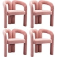 thumbnail image 1 of Tabaray Modern Velvet Dining Chair Set of 4, Cute Barrel Accent Chairs Upholstered Armchair Comfy Side Chair for Kitchen Living Room Reception (Pink-Velvet, Set of 4), 1 of 7