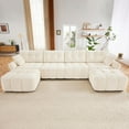 thumbnail image 1 of Tabaray Modular Sectional Sofa,Cloud Sectional Couch with Deep Seat,Modern Modular Couch with Movable Ottoman,Chenille Sofa with Throw Pillows for Living Room,Bedroom (142"-U Shape,Beige), 1 of 8