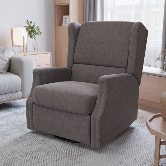 Tabaray Oversized Fabric40" Push Back Recliner Chair with Overstuffed Arm and Backrest, Dark Gray