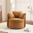 thumbnail image 1 of Tabaray Round Swivel Chair, Modern Teddy Fabric Swivel Chair with Storage and Back Cushion, Foam Filled, 3 Throw Pillows for Living Room, Bedroom, Reading Room, Nursery, 1 of 8