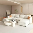 thumbnail image 1 of Tabaray Sectional Couches for Living Room, Reversible Modular Sectional Sofa L-Shape Couch with Storage, U-Shape Sofa Bed, 123.6'' Sectional Sofa with Storage Ottoman, Beige, 1 of 8
