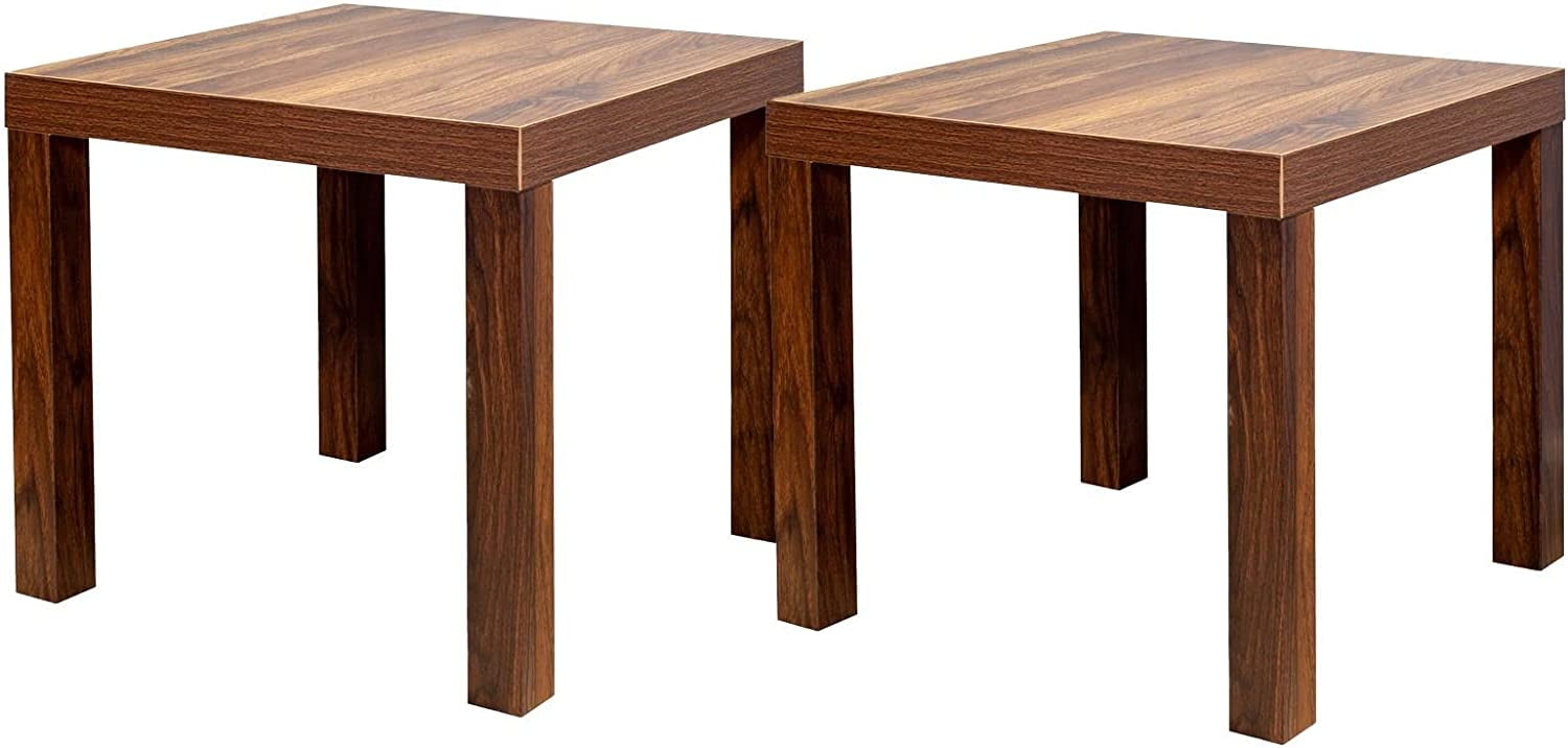 Tabaray Side Tables Set of 2, Modern Square Cheap Side Table 20", Brown