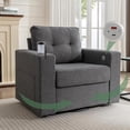 thumbnail image 1 of Tabaray Swivel Accent Chair, Recliner Armchair, Modern Round Barrel Chair with Storage Pocket, Single Sofa with Cup Holder and Cushion for Living Room, Bedroom, Guest Room, Office, 1 of 18
